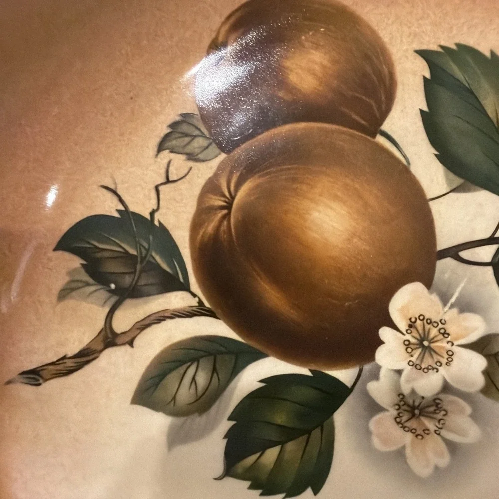 Vintage Ceramic Apple Pie Recipe-Pie Plate 1979 Handmade Signed
